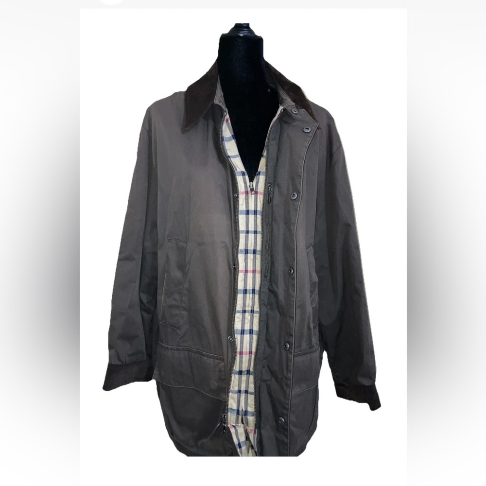 Brooks Brothers Suede Waxed Cotton Chore Coat Field Utility Barn Jacket Sz L Men